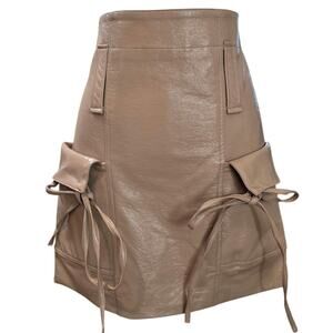 NWT Storets Women's Tan Vinyl Mini Skirt Sz. Medium